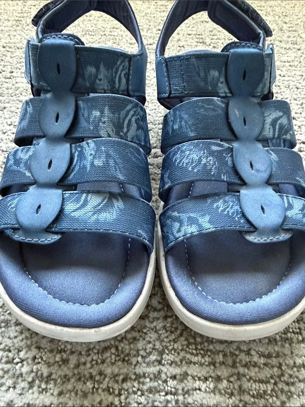 Ryka Women’s Blue Multi-Strap Comfort Sandals Aloha Style - Size 9